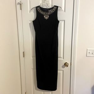 Jessica Howard sleeveless dress! Beautifully embellished & beaded neckline Sz 8.
